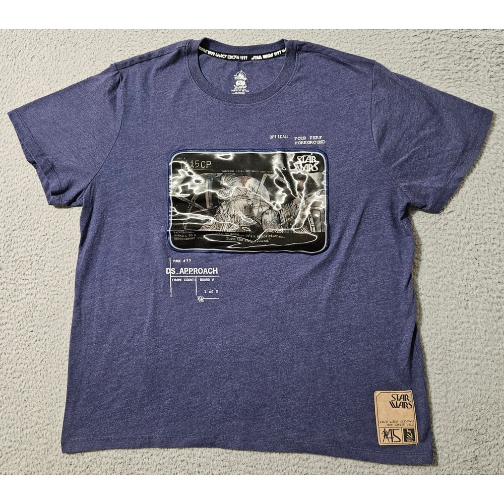 Star Wars 45th Anniversary Disney Blue Short‎ Sleeve T Shirt Men's Size Large